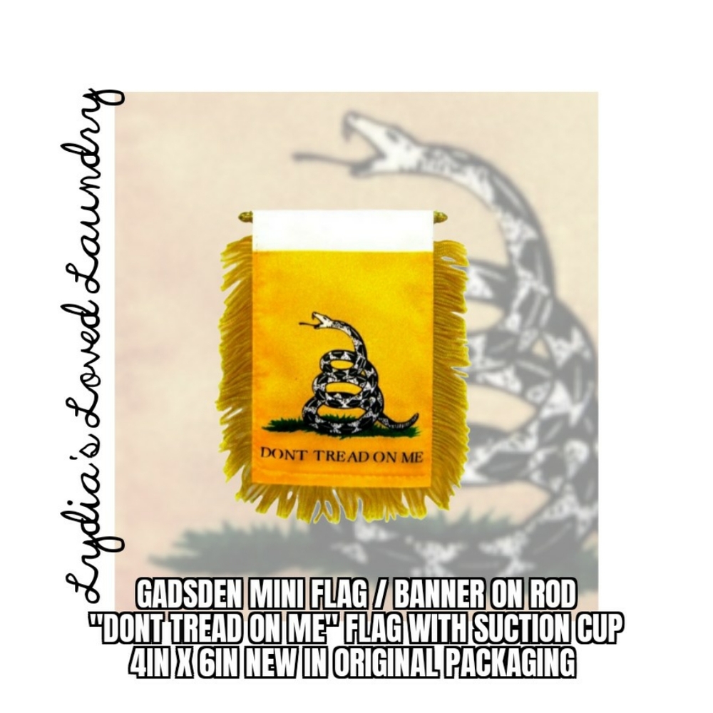 💥 5/$10 Mini Gadsden Flag On Rod - Don't Tread On Me Banner NWT In Orig Package